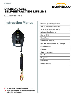 Diablo Big Block Cable SRL-LE (USA) | Guardian Fall Protection